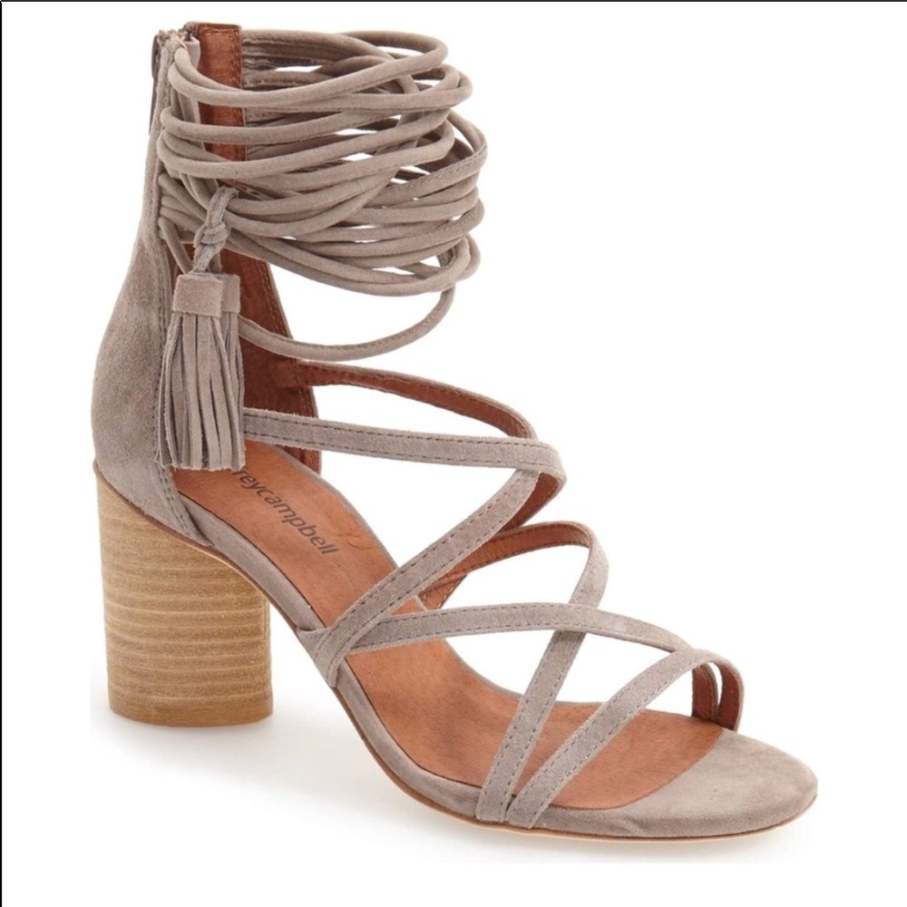 Jeffrey Campbell Despina Taupe Suede Sandals
